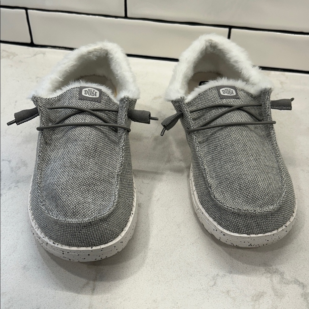 Hey Dude Wendy Funk Wool Light Grey Slip On Shoe Women's Size 9 - Picture 2 of 16